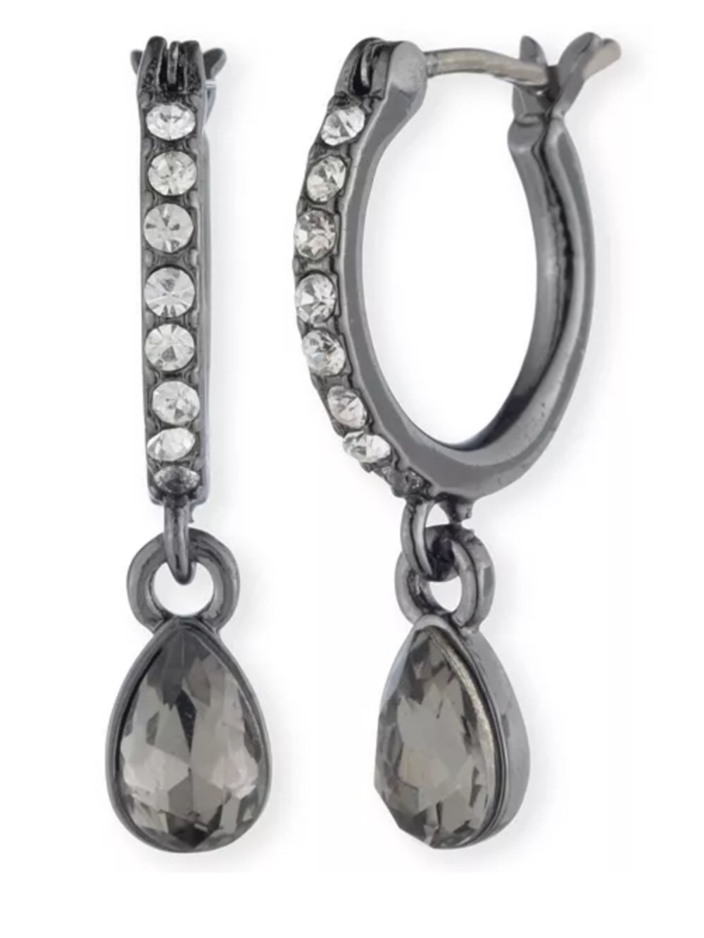 NWT! Givenchy Rhodium Montana Silver-Tone Huggie Drop Earrings